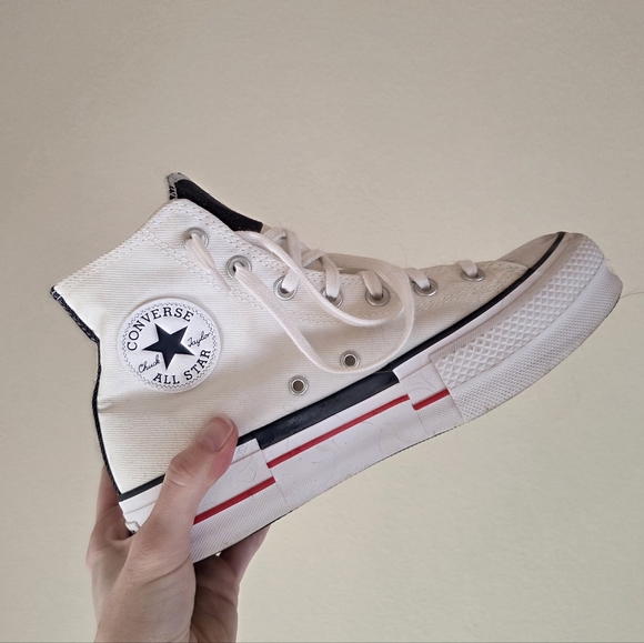 Converse Chuck Taylor Platform Retro Denim Shoe In White Size 8.5 - Picture 7 of 11